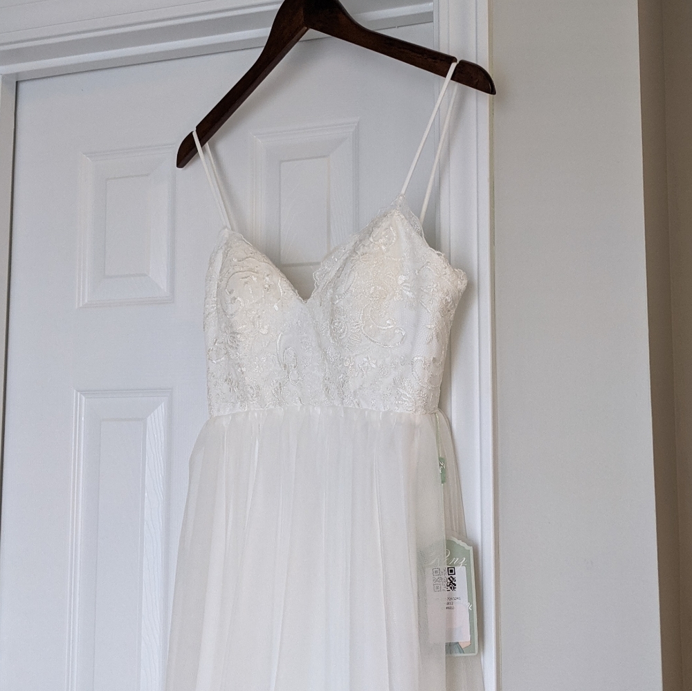 Bohemian Beach Lace Tulle Wedding Dress